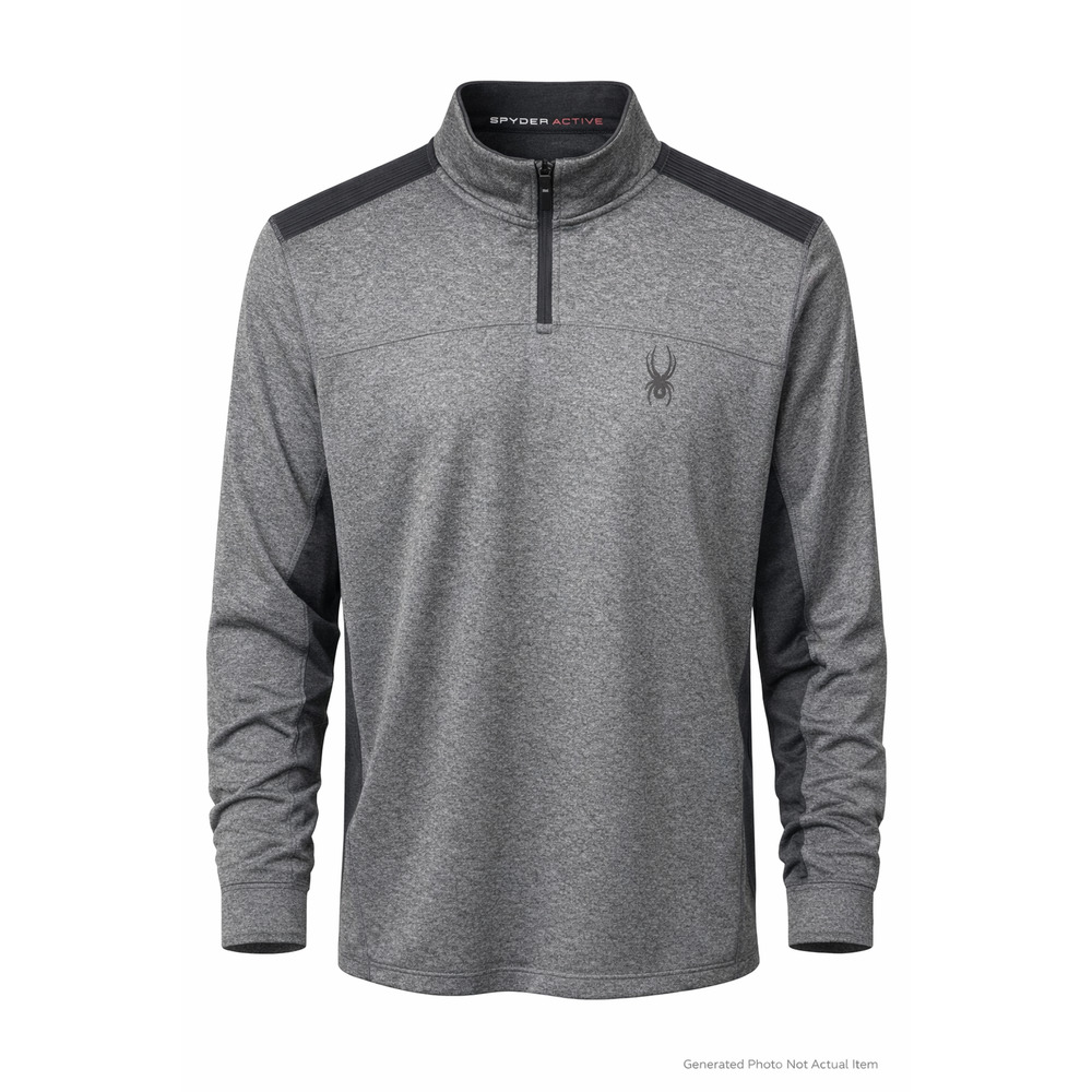 Active Quarter Zip Performance Pullover Gray Stretch Athletic Spyder Large